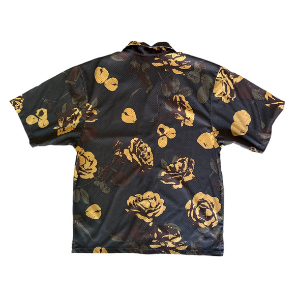 Nike Sportswear Dri-Fit Rose Print Button-Up Jersey (Black/Gold, M) - Picture 2 of 7
